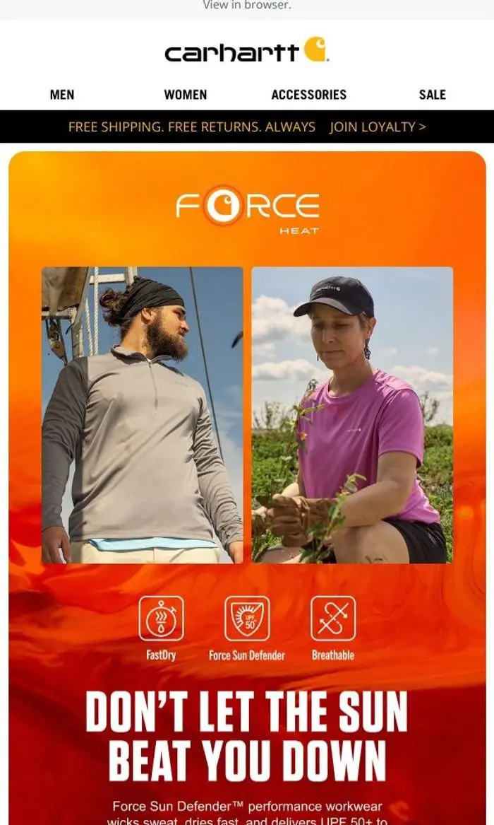 Carhartt: Outwork the sun with Force Sun Defender™