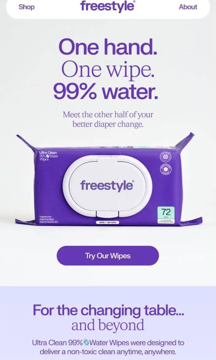Freestyle: Meet our 99% Water Wipes 💧