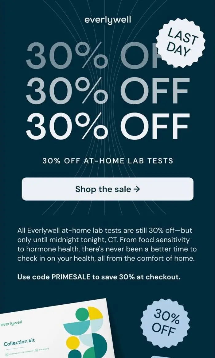 Everlywell 360: Last day: 30% off at-home lab tests