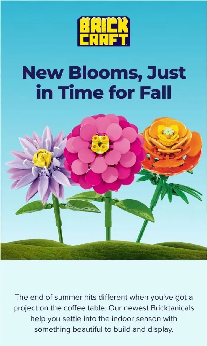 Brickcraft: New! Flower building brick sets this summer